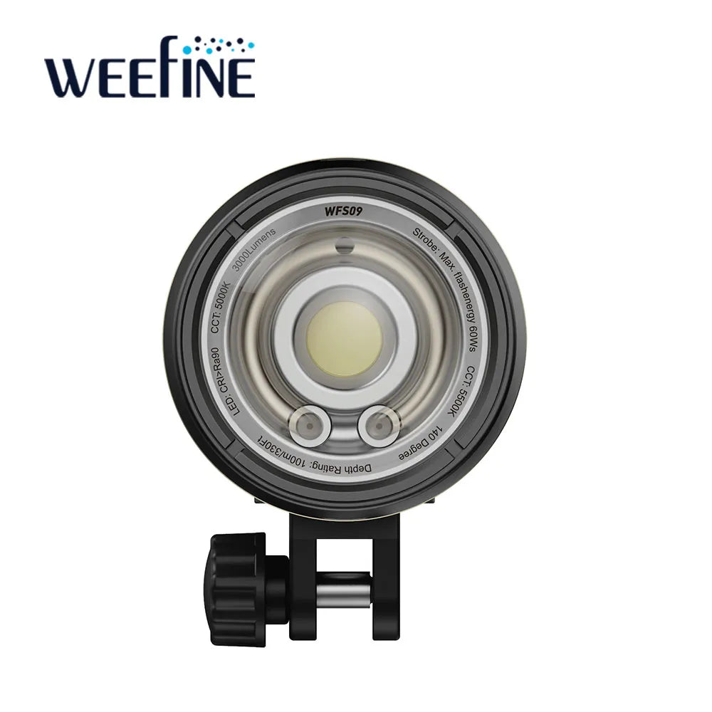 Weefine WFS09 Ring Strobe & 3000-Lumen Video Light Scuba Diving Waterproof Flash Underwater Photography Video Lamp