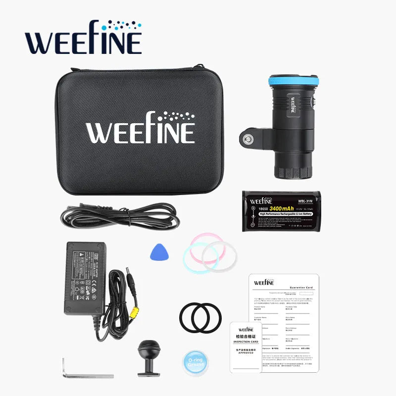 Weefine WF107 Smart Focus 4000 V2 Multifunctional Video Light for Scuba Diving Underwater Photography Videography Lamp