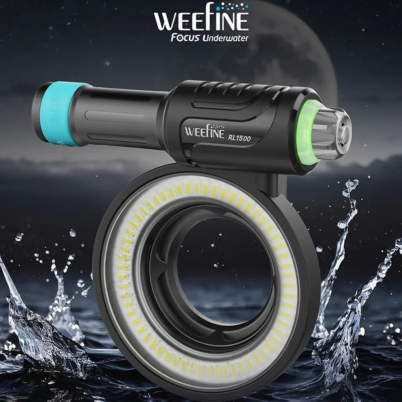 Weefine WF108 Ring Light 1500 Lumen for Olympus Tough TG7/6/5 Camera Scuba Diving Underwater Photography