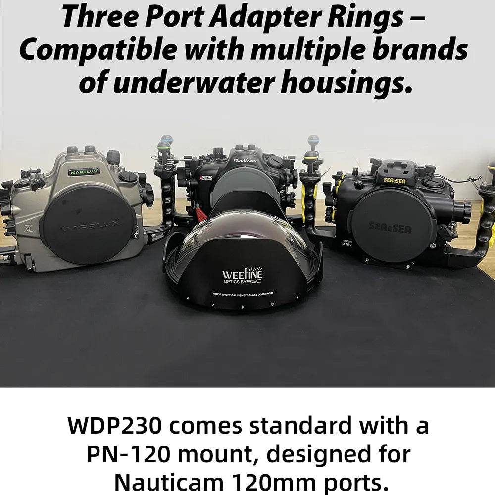Weefine WDP230 230mm Optical Fisheye Glass Dome Port Scuba Diving Underwater Photography