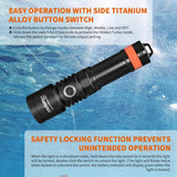 OrcaTorch D710 Scuba Diving Light 3000 Lumen Underwater Flashlight with 6 Degrees Narrow Beam IP68 Waterproof Night Dive Torch 150 Meters Submersible Light
