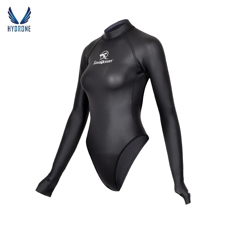 T-Back Spring Suit Women‘s Freediving Wetsuit 2mm Neoprene Long Sleeve Open-Back Bikini Bodysuit | SaveOcean