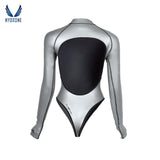 T-Back Spring Suit Women‘s Freediving Wetsuit 2mm Neoprene Long Sleeve Open-Back Bikini Bodysuit | SaveOcean
