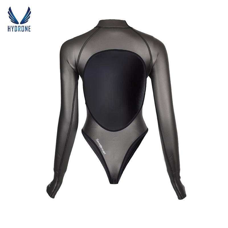 T-Back Spring Suit Women‘s Freediving Wetsuit 2mm Neoprene Long Sleeve Open-Back Bikini Bodysuit | SaveOcean
