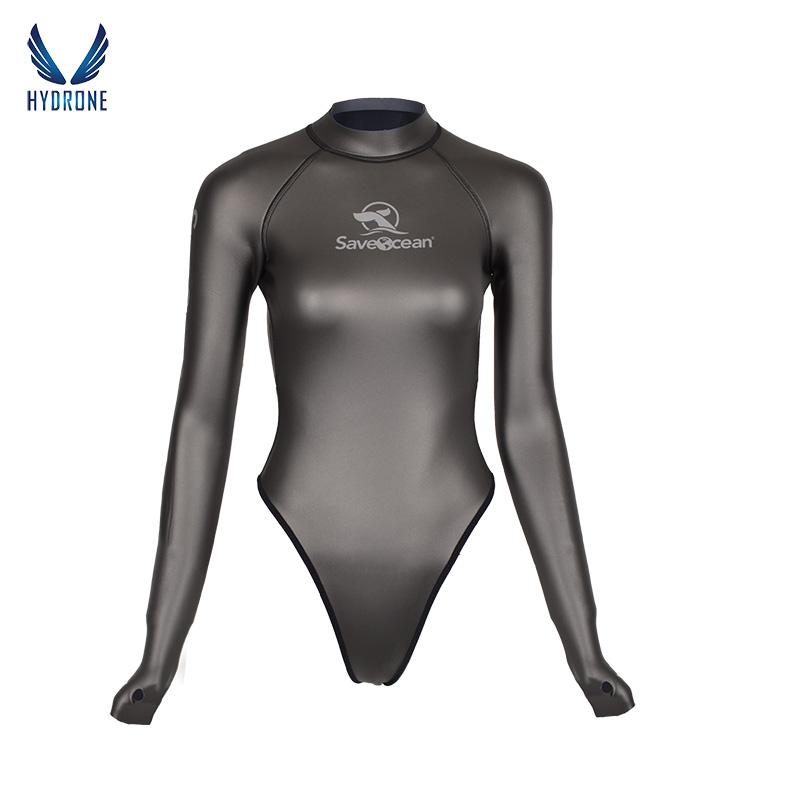 T-Back Spring Suit Women‘s Freediving Wetsuit 2mm Neoprene Long Sleeve Open-Back Bikini Bodysuit | SaveOcean