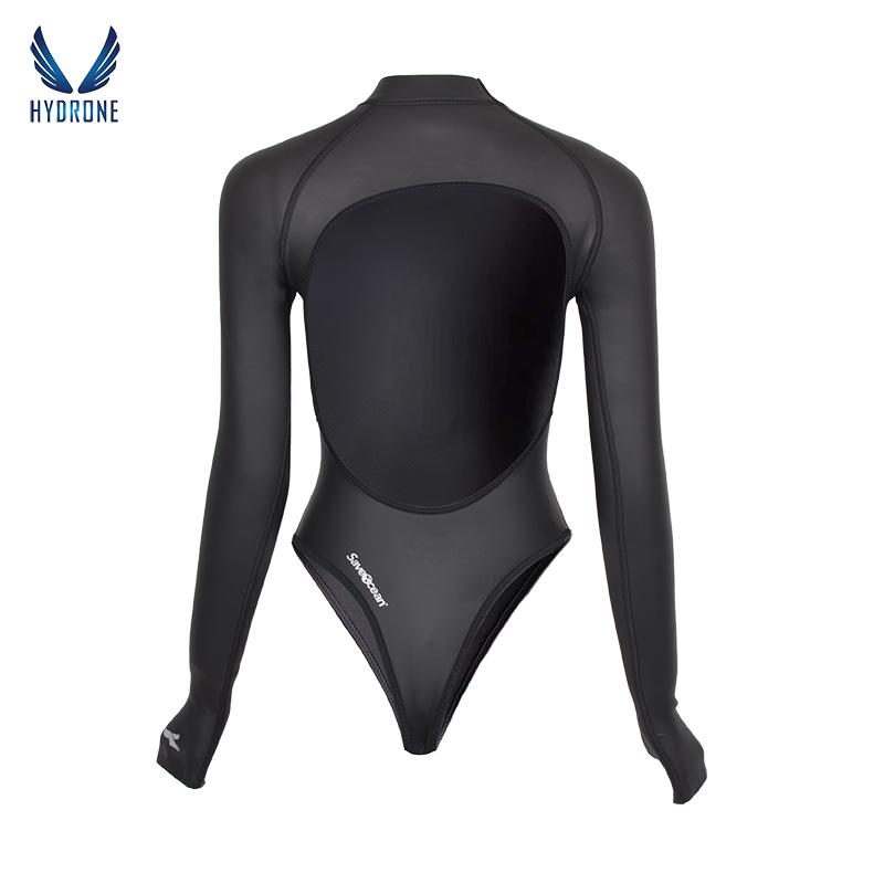 T-Back Spring Suit Women‘s Freediving Wetsuit 2mm Neoprene Long Sleeve Open-Back Bikini Bodysuit | SaveOcean