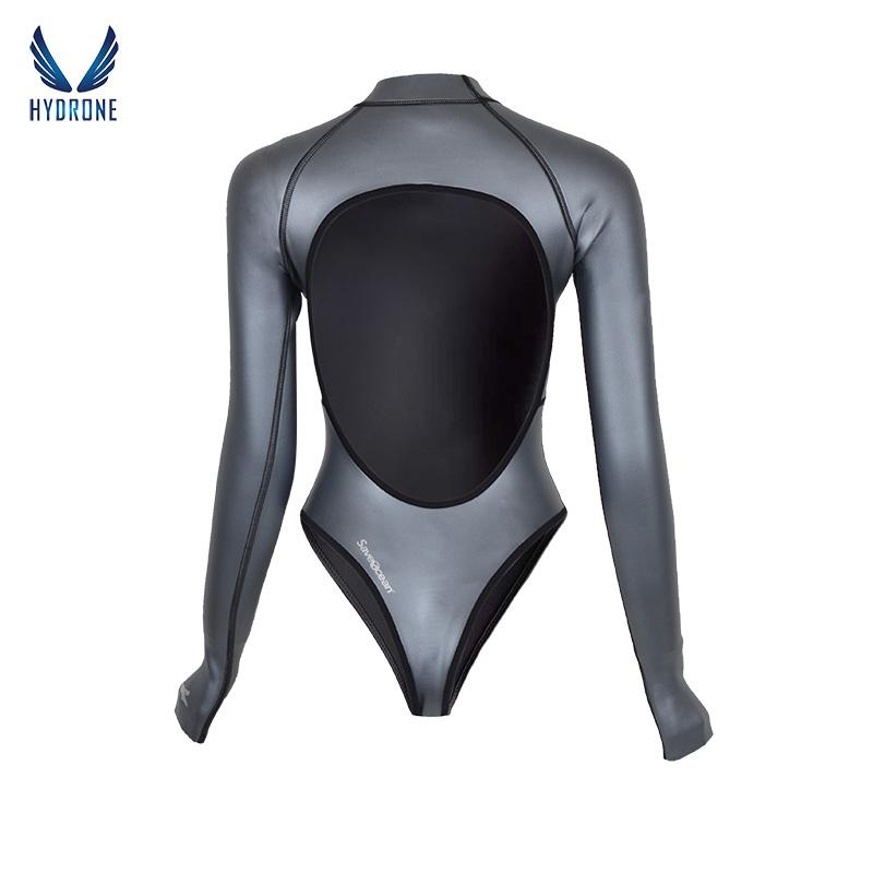 T-Back Spring Suit Women‘s Freediving Wetsuit 2mm Neoprene Long Sleeve Open-Back Bikini Bodysuit | SaveOcean