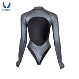 T-Back Spring Suit Women‘s Freediving Wetsuit 2mm Neoprene Long Sleeve Open-Back Bikini Bodysuit | SaveOcean