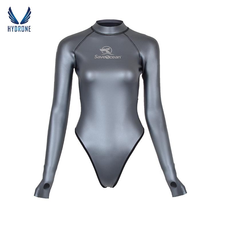 T-Back Spring Suit Women‘s Freediving Wetsuit 2mm Neoprene Long Sleeve Open-Back Bikini Bodysuit | SaveOcean
