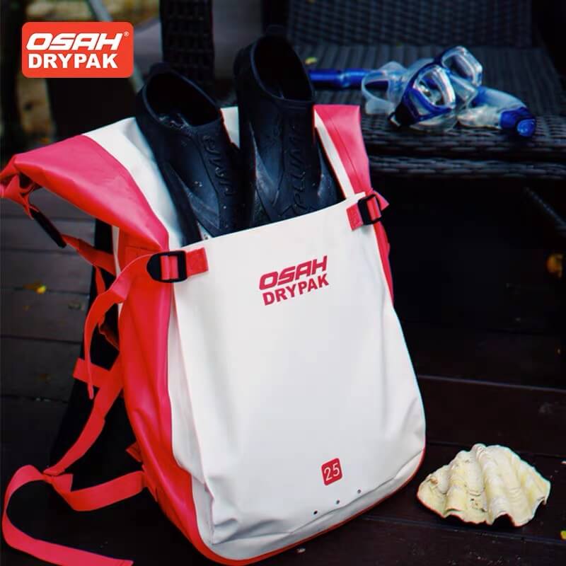 OSAH Waterproof Outdoor 25L Backpack Dry Bag Water Resistant Heavy Duty Roll-Top Closure Cushioned Padded Panel