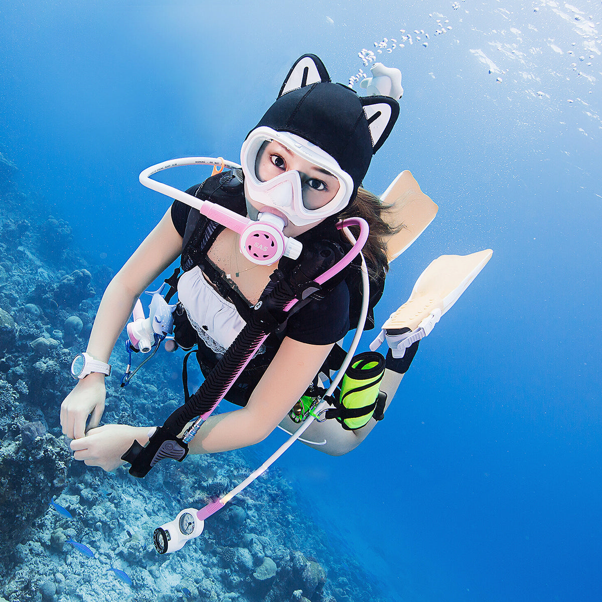 3mm Cartoon Cat Wetsuit Hood Kitty Scuba Diving Hood Surfing | HYDRONE