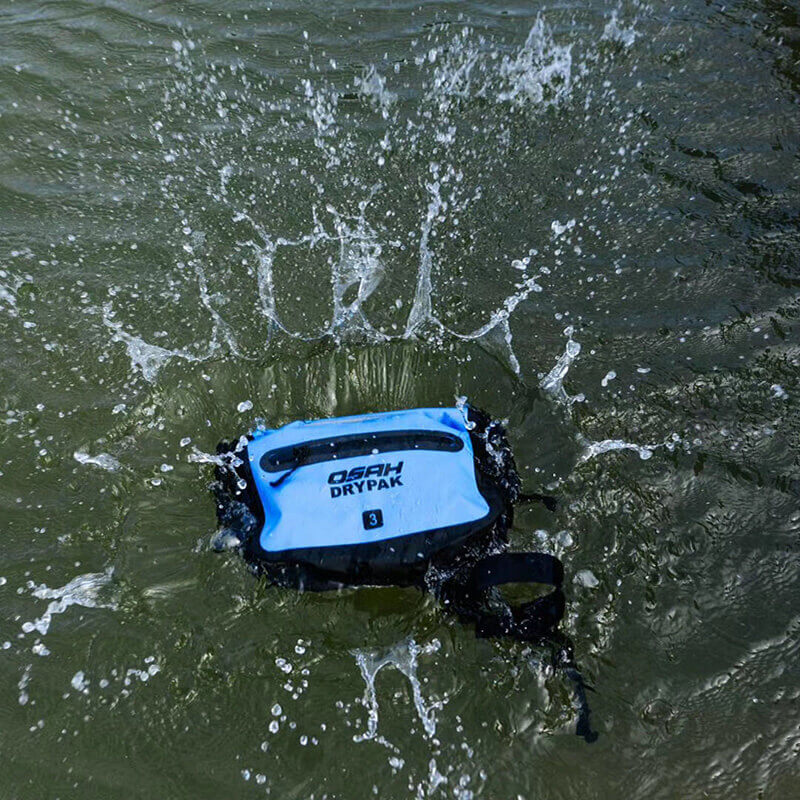 OSAH Waterproof Outdoor Waist Bag 3L Dry Water Resistant Heavy Duty Roll-Top Closure Cushioned Padded Panel Diving Surf Foating