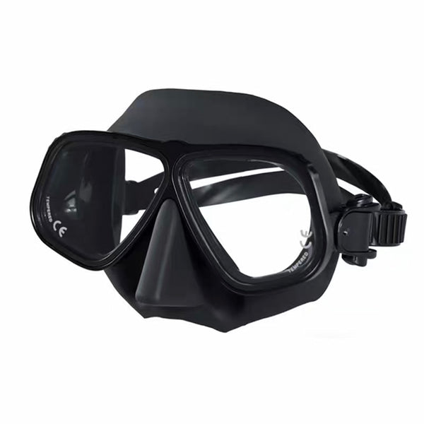 SEAC Cove Diving Mask for Scuba, Spearfishing, and Snorkeling |  Hypoallergenic Black Silicone