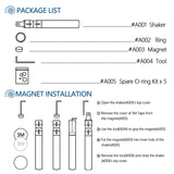 Scuba Diving Shaker with Detachable Magnet & O Rings Kits 5 Sizes Storage