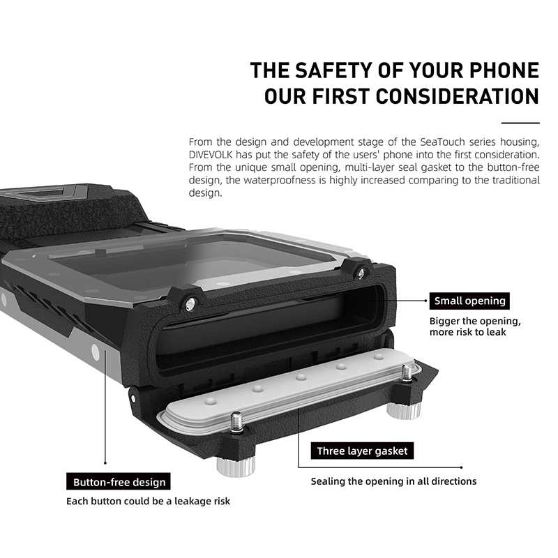 SeaTouch 4 Max Waterproof Phone Housing Underwater Smartphones Case