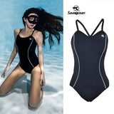 Women‘s Halter Sleeveless Wetsuit 1.5mm One Piece Bikini Swimsuit | SaveOcean