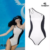Women‘s Sleeveless Wetsuit 1.5mm One Piece One Shoulder Swimsuit | SaveOcean