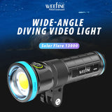 Weefine WF087 Solar Flare 13000-Lumen Wide Angle Video Light Underwater Photography Flashlight