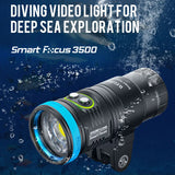 Weefine WF089 Smart Focus 3500-Lumen Video Light with Strobe Mode Underwater Photography
