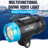 Weefine WF106 Smart Focus 5000 V2 Video Light with LED Flash Function for Scuba Diving Underwater Photography