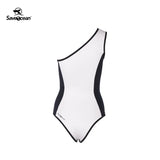 Women‘s Sleeveless Wetsuit 1.5mm One Piece One Shoulder Swimsuit | SaveOcean