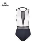 Women‘s Sleeveless Wetsuit 1.5mm Deep V & Backless Swimsuit | SaveOcean