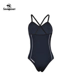 Women‘s Halter Sleeveless Wetsuit 1.5mm One Piece Bikini Swimsuit | SaveOcean