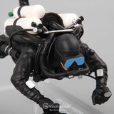 REC/TECH/CCR Diver Model Drysuit Technical Diver Collectible Figurine with Scooter