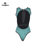 Women‘s Sleeveless Wetsuit 1.5mm Deep V & Backless Swimsuit | SaveOcean