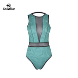 Women‘s Sleeveless Wetsuit 1.5mm Deep V & Backless Swimsuit | SaveOcean