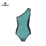 Women‘s Sleeveless Wetsuit 1.5mm One Piece One Shoulder Swimsuit | SaveOcean