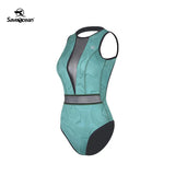 Women‘s Sleeveless Wetsuit 1.5mm Deep V & Backless Swimsuit | SaveOcean