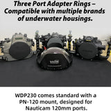Weefine WDP230 230mm Optical Fisheye Glass Dome Port Scuba Diving Underwater Photography