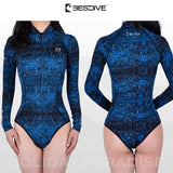 Bestdive 2/3mm Starry Sky Women's Bikini Wetsuit Front Zipper Bodysuit