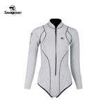 SaveOcean 2mm Starlight Front-Zipper Bikini Wetsuit Long-Sleeve Women's Suit
