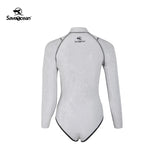 SaveOcean 2mm Starlight Front-Zipper Bikini Wetsuit Long-Sleeve Women's Suit