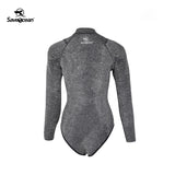 SaveOcean 2mm Starlight Front-Zipper Bikini Wetsuit Long-Sleeve Women's Suit