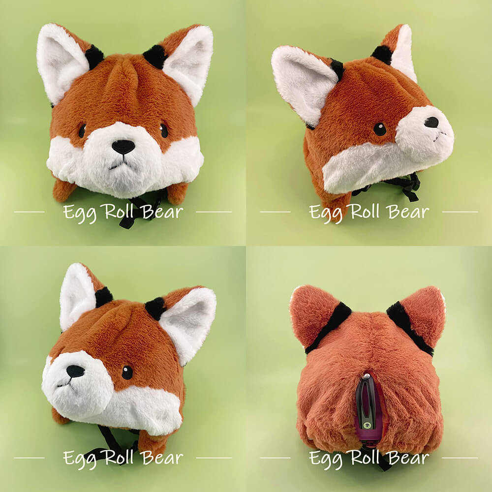 fox snowboarding helmet Cartoon Plush Ski Helmet Decoration Cover Cap Skiing Snowboarding Helmets Decorative Hat for Adults & Kids Snowboarding Bicycle Motocycle – HYDRONE DIVING