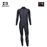 Bestdive Black Hero 2.5mm 3.5mm 5mm 2-Piece Men's Wetsuit Zipper Jacket & High Waisted Pants Yamamoto Neoprene