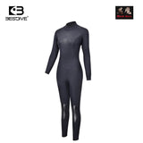 Bestdive Black Hero 2.5mm 3.5mm 5mm 1-Piece Women's Wetsuit Yamamoto Neoprene Scuba Suit Long-Sleeve Back-Zipper Diving Suit