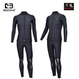 Bestdive Black Hero 2.5mm 3.5mm 5mm 2-Piece Men's Wetsuit Zipper Jacket & High Waisted Pants Yamamoto Neoprene