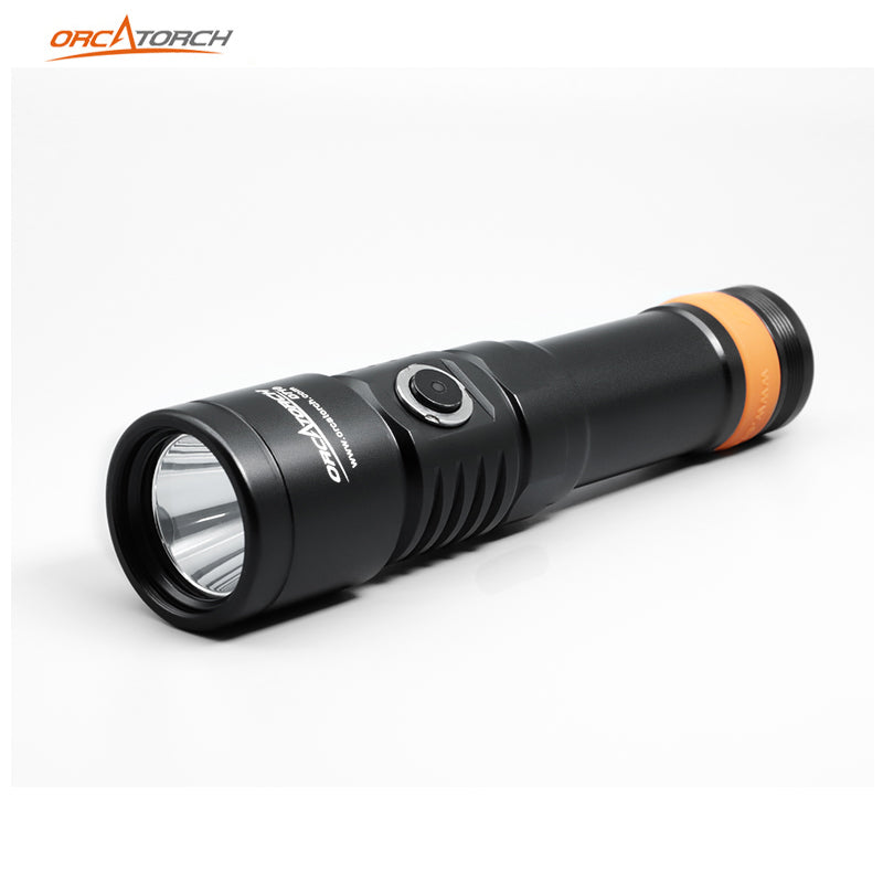 OrcaTorch D710 Scuba Diving Light 3000 Lumen Underwater Flashlight with 6 Degrees Narrow Beam IP68 Waterproof Night Dive Torch 150 Meters Submersible Light