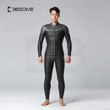 Bestdive 2-Piece 3mm 5mm Men's Zipper Jacket Wetsuit & High-Waisted Pants