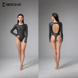 Bestdive 2mm Open-Back Women's Wetsuit Scenery Smoothskin Neoprene Bodysuit