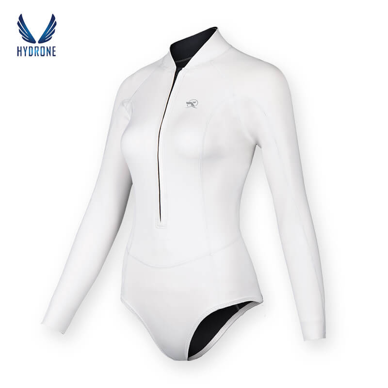 Spring Suit Women's Freediving Wetsuit 2mm Neoprene Long Sleeve Front  Zipper Bikini Bodysuit