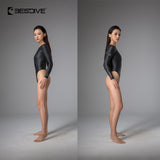 Bestdive 2mm Open-Back Women's Wetsuit Scenery Smoothskin Neoprene Bodysuit