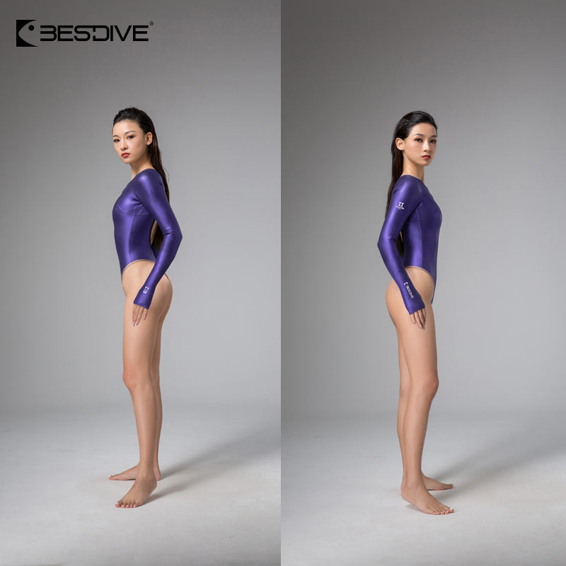 Bestdive 2mm Open-Back Women's Wetsuit Scenery Smoothskin Neoprene Bodysuit