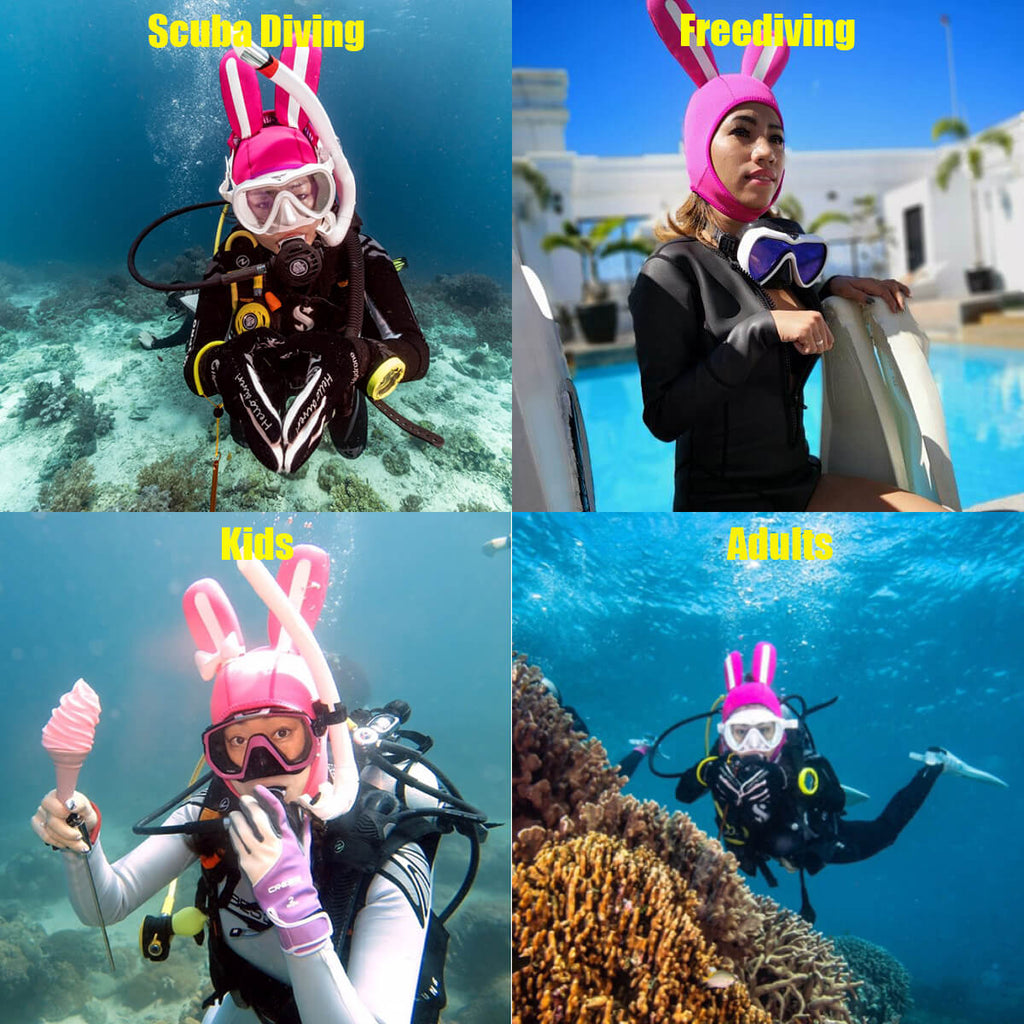 Scuba Diving Rabbit 3mm Bunny Wetsuit Hood Cartoon Rabbit Ear Scuba Diving Hood | HYDRONE ...