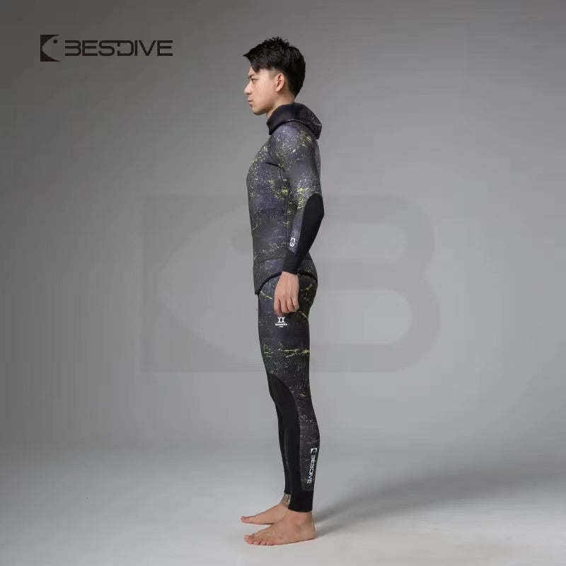 Stanreset Diving Suits Warm Wetsuit One-Piece Tight Elastic Comfortable Spear Fishing Equipment Neoprene Underwater Accessory Professional Men Gray S