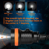 OrcaTorch D630 Canister Primary Dive Light 5 Imported LED 4000-Lumen Straight or Side Mounted Technical Diving Flashlight for Cave Diving Wreck Diving